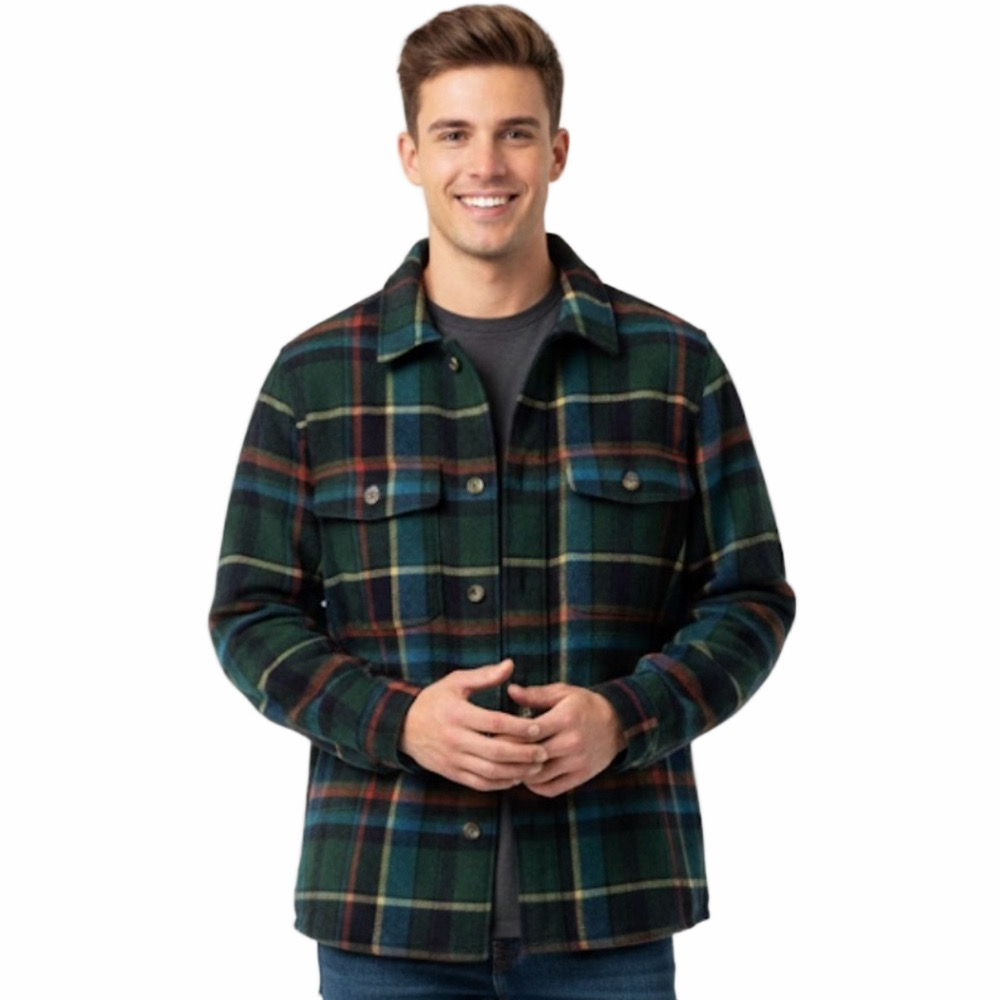 Old Navy Men Small Plaid Shacket Outerwear Fall Cozy Warm Activewear Campfire
